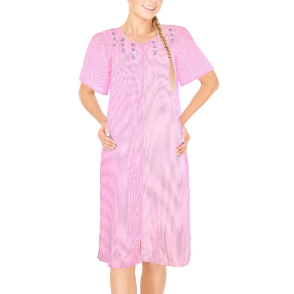 House Dresses for Women with Pockets - Lightweight Breathable Short Sleeve Comfy
